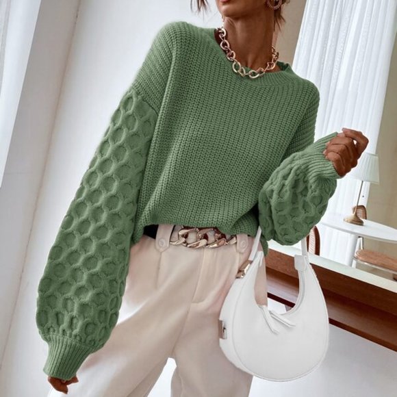 MODA ME COUTURE Sweaters - Statement Sleeves Sweater Top